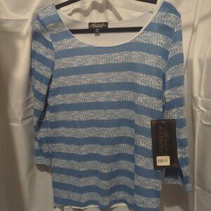 Absolutely Famous Size Medium Blue Striped Shirt